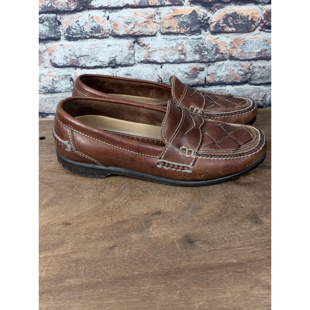 Johnston & Murphy Passport Basket Weave Penny Loafters Shoes 8.5 M
